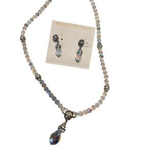 MAGIC CREATIONS clear crystal necklace earrings set NORDSTROM $40